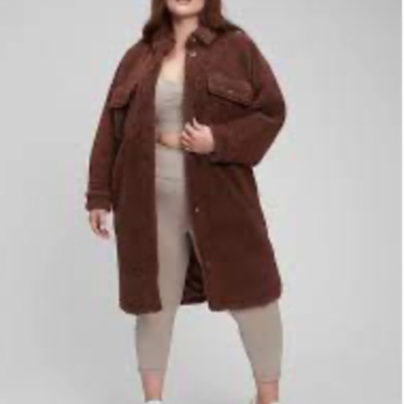 Gap Oversized Sherpa Shirt Jacket XL - Picture 2 of 10